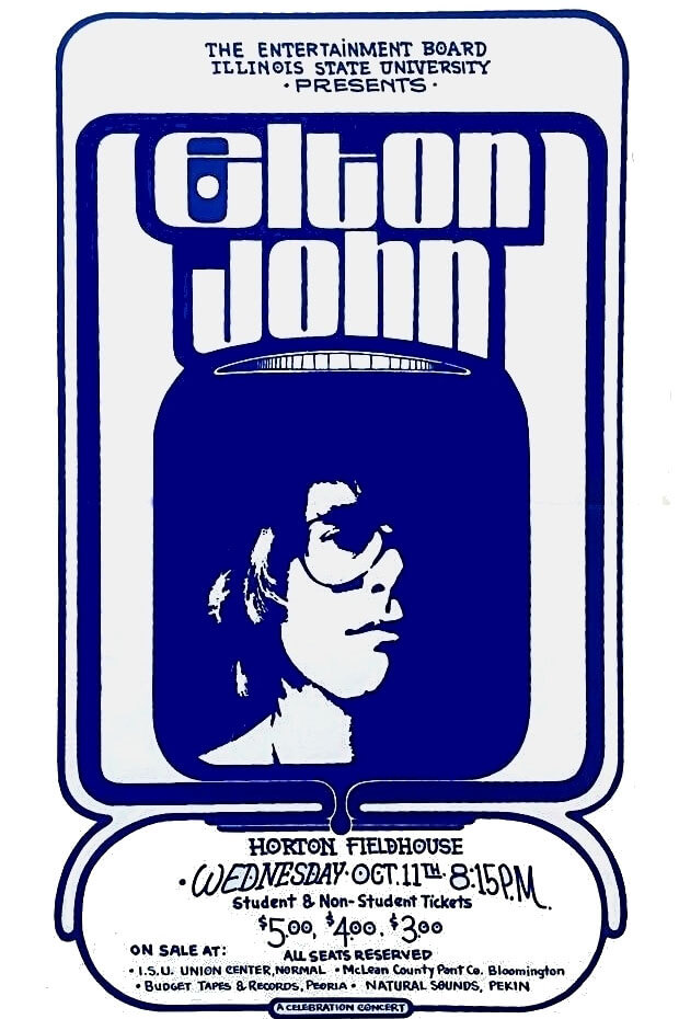 Concert poster for Elton John show.