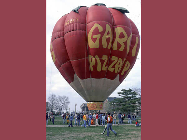 The Garcia's hot air balloon on the ISU quad.