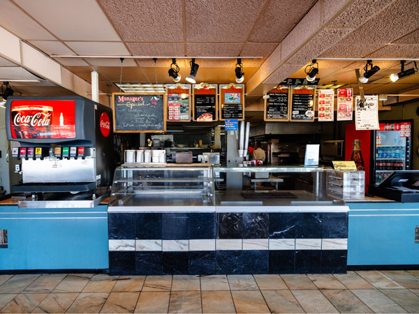 The order counter at Garcia's in Champaign-Urbana.