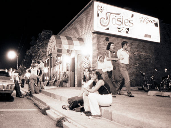 Teens gather outside of Josie's Pizza Kitchen.