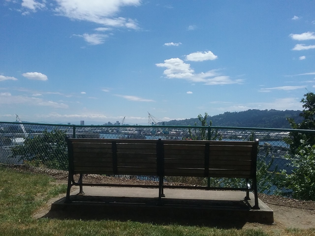 Bench overlooking the Willamette River
