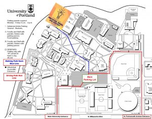 Map of UP campus highlighting the Bauccio Commons as the space for the OTM Symposium.
