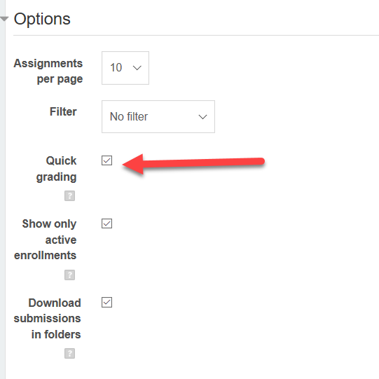 moodle quick grade checkbox