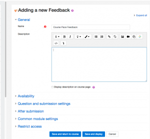 Getting started with your Feedback activity.