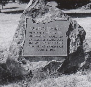 Clark's Point stone marker dedicated October 10, 1945