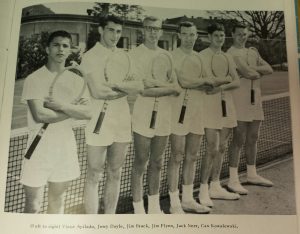 1955 Tennis Team, Log 1955 (University Archives, click to enlarge)