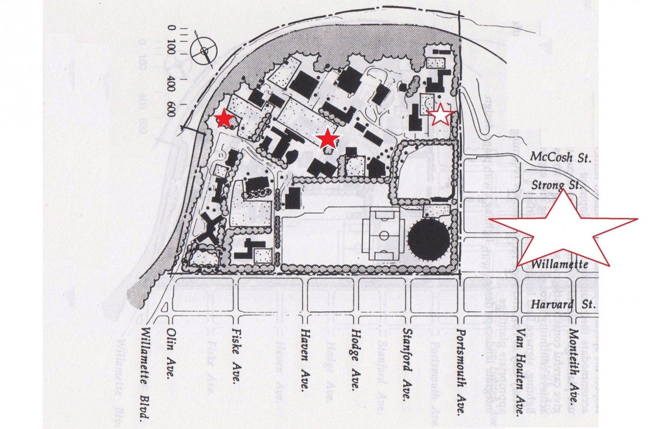 Campus Map, 1991 (University Archives, click to enlarge)