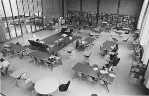 Library reference room, ca1958 (University Archives, click to enlarge)