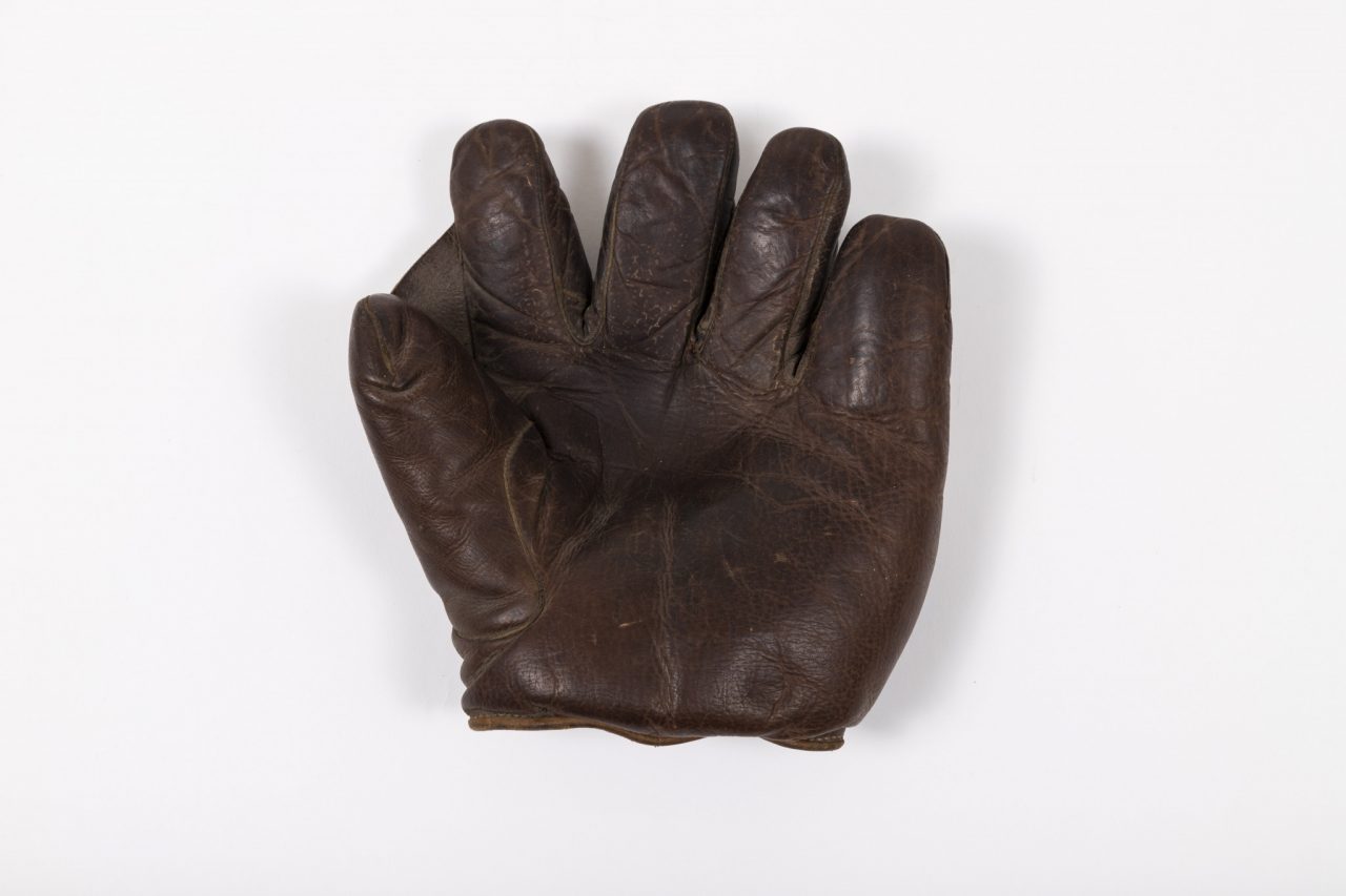 right-handed leather baseball glove